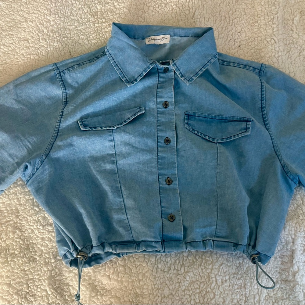 Indulge Blue Button Down Shirt